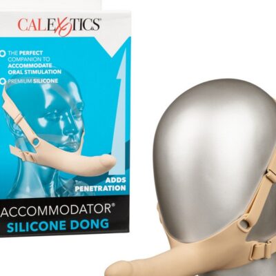 Hands-free adjustable silicone dong in beige by California Exotic Novelties