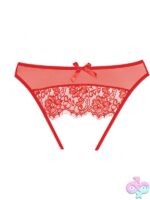 Adore Expose Crotchless Panty in Red - Image 3