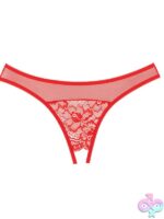 Just A Rumor Crotchless Panty in Red - Image 2