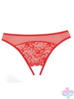 Just A Rumor Crotchless Panty in Red - Image 3
