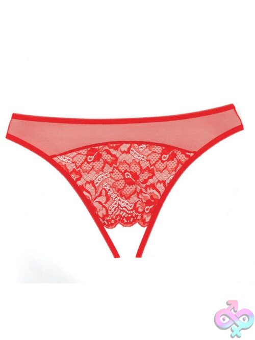 Just A Rumor Crotchless Panty In Red - Image 3