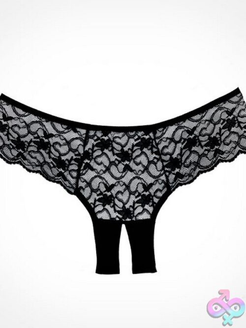 Adore Sweetheart Open Gusset Lace Panty – Black - Image 3