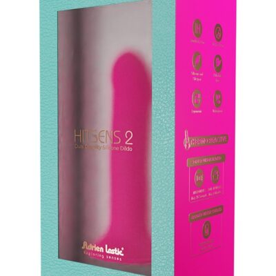 Dual-density pink silicone dildo with lifelike texture by Adrien Lastic