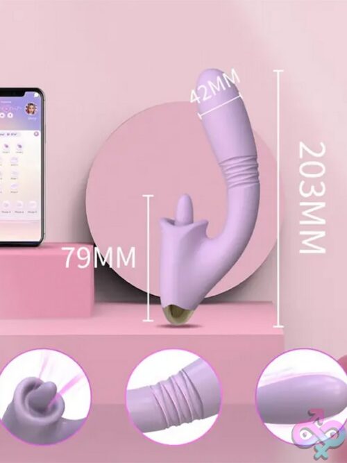 Aerolure Dual-Function App-Controlled Rabbit Vibrator In Purple - Image 4