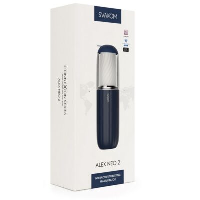 Svakom Alex Neo 2 automatic thrusting masturbator in black with app control feature by Svakom