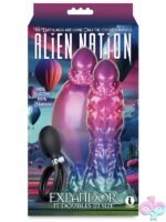 Alien Nation Expandor inflatable fantasy dildo in blue red green ombré silicone by Icon Brands