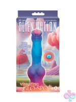 Alien Nation Glo-Spot glow-in-the-dark vibrating dildo in blue by Icon Brands