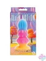 Small glow-in-the-dark textured butt plug in multi-color by Icon Brands
