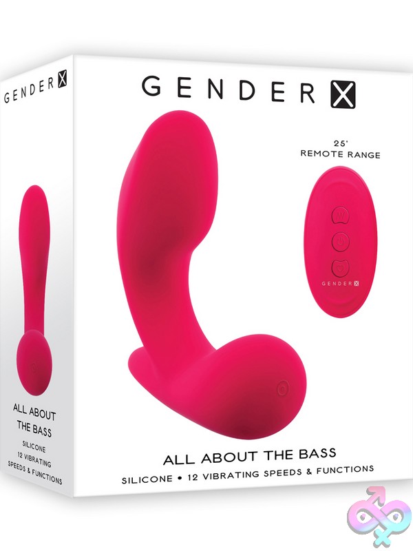 Discreet-Toys-All-About-The-Bass-Nu-Gx-Rs-5599-2 Curved Flexible Pink Silicone G-Spot Vibrator With Remote Control By Gender X