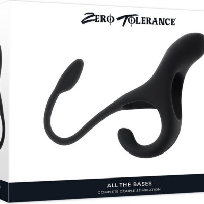 Black silicone remote control C-ring and vibrating plug by Zero Tolerance Toys