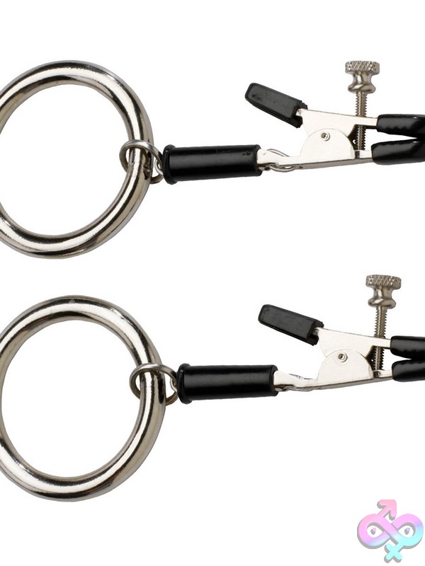 Discreet-Toys-Alligator-Tip-Bully-Nipple-Rings-Adjustable-Nu-Spf-300 Adjustable Alligator Tip Nipple Clamps With Silver Metal O-Rings By Spartacus
