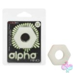 Alpha Glow-in-the-Dark Liquid Silicone Prolong Sexagon Ring - White
