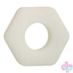 Alpha Glow-in-the-Dark Liquid Silicone Prolong Sexagon Ring - White - Image 7