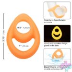 Alpha Glow-in-the-Dark Liquid Silicone Teardrop Ring - Orange - Image 4