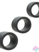 waterproof liquid silicone ring set Alpha 3 Ring Stamina Set by CalExotics black