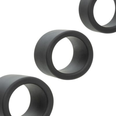 waterproof liquid silicone ring set Alpha 3 Ring Stamina Set by CalExotics black