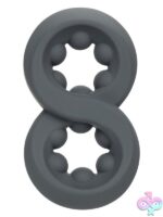 Beaded cock ball ring Alpha Liquid Silicone Crazy-8 by CalExotics in gray