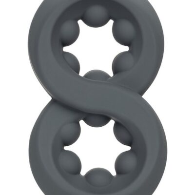 Beaded cock ball ring Alpha Liquid Silicone Crazy-8 by CalExotics in gray