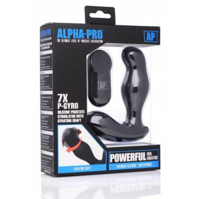 Alpha-Pro 7X P-Gyro rotating prostate stimulator in black silicone by Xr Alpha-Pro