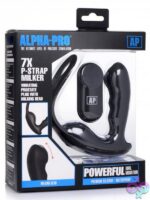 Alpha-Pro 7X P-Strap vibrating prostate stimulator with remote control in black silicone by Xr Alpha-Pro