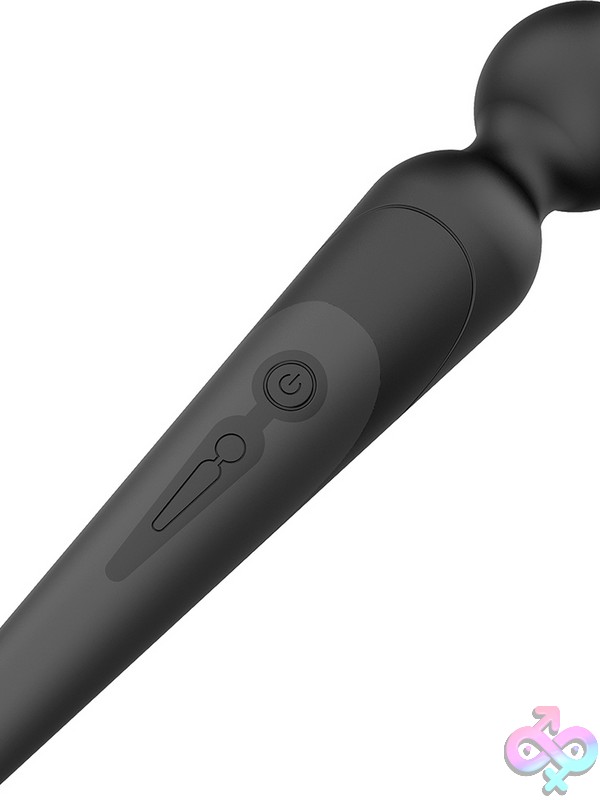 Discreet-Toys-Amazing-Wizward-Black-Nu-Nw3357 Black Rechargeable Wand Massager Amazing Wizward By Nasstoys