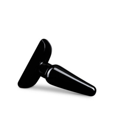 Anal Adventures Basic Anal Plug Small Black by Blush — tapered beginner anal plug with anchor base