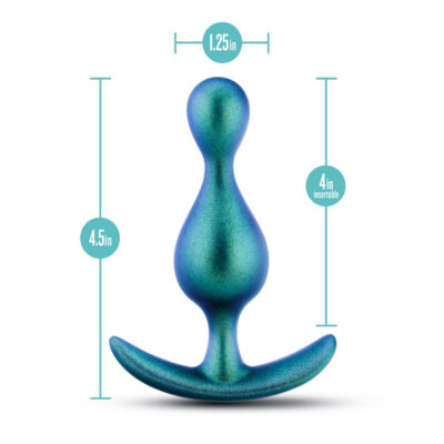Anal Adventures Matrix Photon Plug Neptune Teal by Blush iridescent silicone vibrating anal plug
