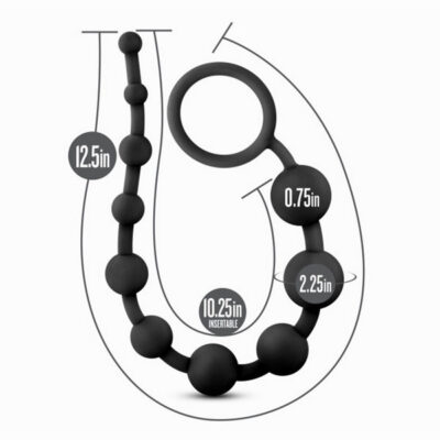 Anal Adventures Platinum Silicone 10 Anal Beads Black by Blush