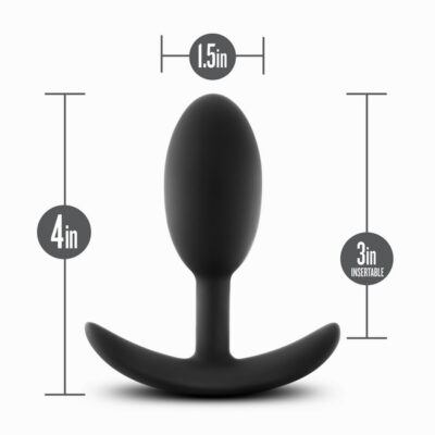 Anal Adventures Platinum Silicone Vibra Slim Plug Medium Black by Blush