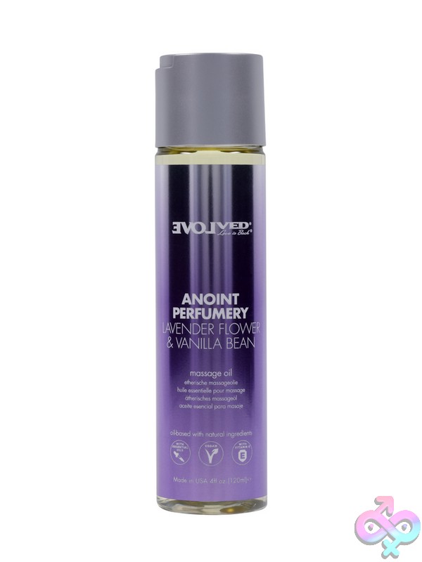 Discreet-Toys-Anoint-Perfumery-Lavender-Flower-Vanilla-Bean-Massage-Oil-4-Oz-Nu-En-Lq-4431-2 Lavender Flower And Vanilla Bean Massage Oil 4 Oz Clear Formula By Evolved Novelties