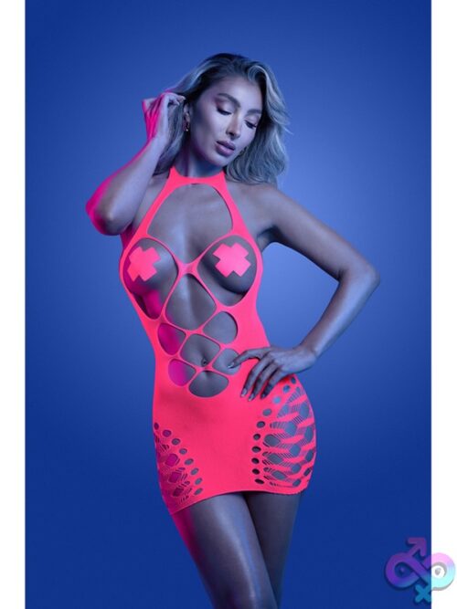 Aphrodisiac Uv Reactive Halter Dress With Pasties - Image 2