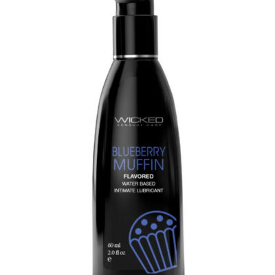 Aqua Blueberry Muffin Flavored Water Based Intimate Lubricant by Wicked Sensual Care