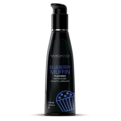 Blueberry flavored lubricant Aqua Blueberry Muffin Water-Based Intimate Gel 4 Oz by Wicked Sensual Care
