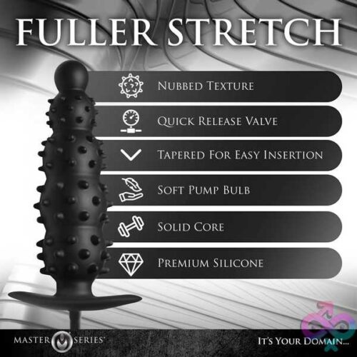 Ass Puffer Nubbed Inflatable Silicone Anal Plug - Black - Image 3