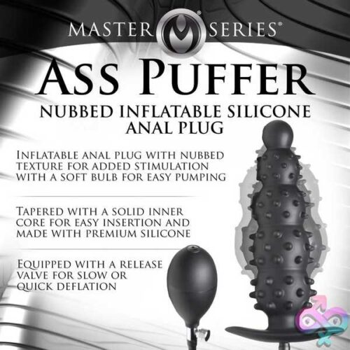 Ass Puffer Nubbed Inflatable Silicone Anal Plug - Black - Image 5
