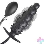 Ass Puffer Nubbed Inflatable Silicone Anal Plug - Black - Image 6