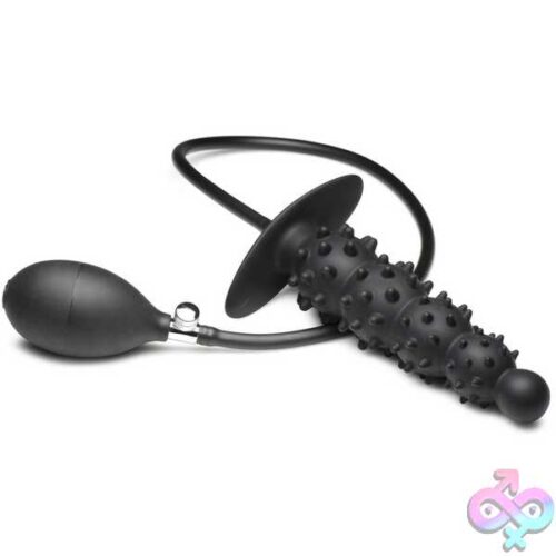 Ass Puffer Nubbed Inflatable Silicone Anal Plug - Black - Image 7