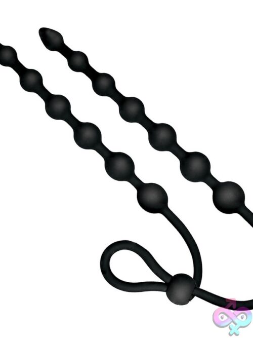 Ass-Sation Dual Silicone Anal Beads Black - Image 3