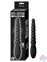 Ass-Sation Magic Wand vibrating anal beads in black and purple on a clean background