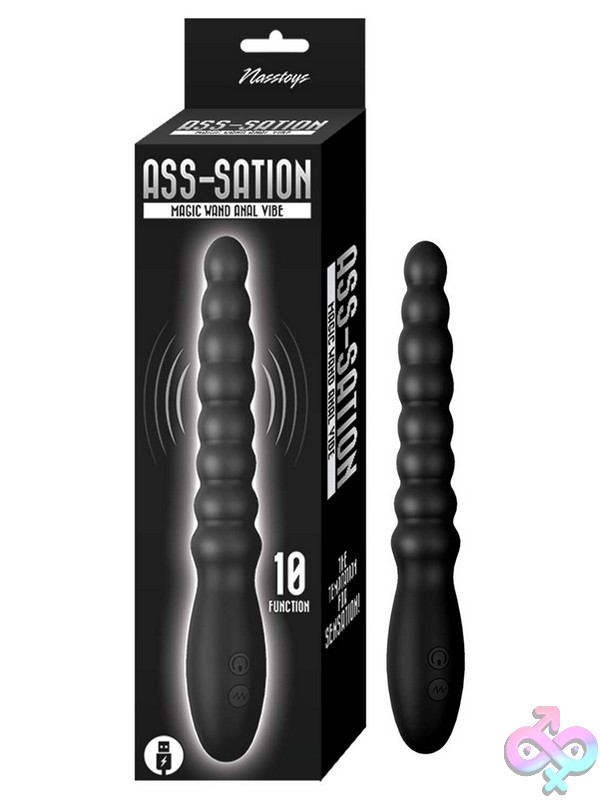 Discreet-Toys-Ass-Sation-Magic-Wand-Anal-Vibe-Black-Nu-Nw3284-1 Ass-Sation Magic Wand Vibrating Anal Beads In Black And Purple On A Clean Background