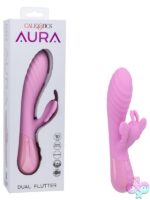 Pink dual flutter rabbit vibrator in body-safe silicone by California Exotic Novelties