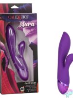 Purple dual stimulator rabbit vibrator with curved wand and pulsating teaser arm by California Exotic Novelties