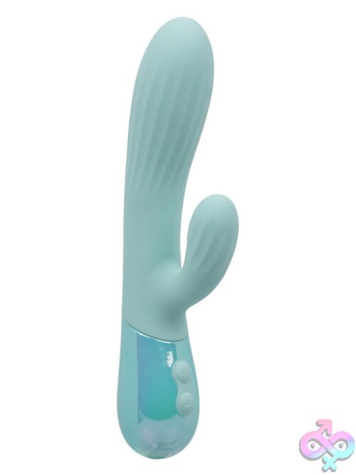 Aura Dual Ripple Mini Rabbit Vibrator In Blue - Image 2