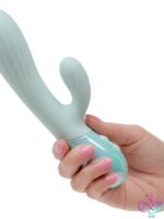 Aura Dual Ripple Mini Rabbit Vibrator in Blue - Image 3