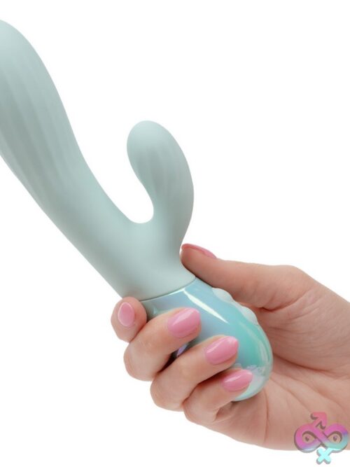 Aura Dual Ripple Mini Rabbit Vibrator In Blue - Image 3