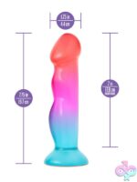 Handcrafted Artisan Dildo Tropical by Blush Avant — coral pink aqua gradient silicone