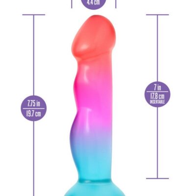 Handcrafted Artisan Dildo Tropical by Blush Avant — coral pink aqua gradient silicone