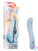 Contoured g-spot massager in blue silicone by California Exotic Novelties