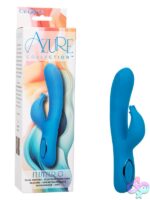 Azure Collection Flutter G dual-motor rabbit vibrator in blue silicone by California Exotic Novelties