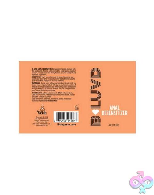 B-Luvd Anal Desensitizing Lubricant 4Oz - Image 2
